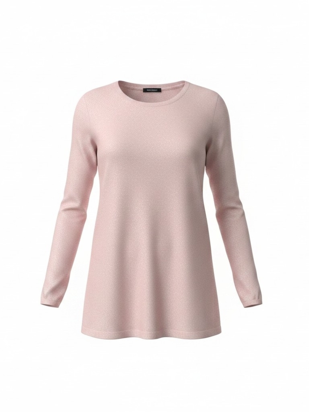 Women’s Long Sleeve Scoop Neck Top - Pale Gold With Metallic Threads Throughout